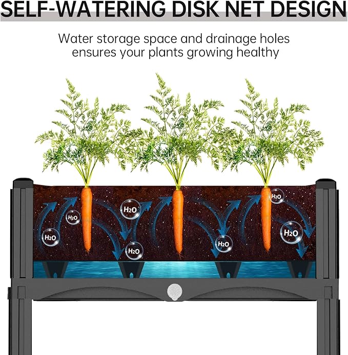 Planter Box Raised Garden Bed with Reinforced Support Rods Drainage Grid Multi-Combination Options for Vegetables Flowers and Herbs Ideal for Balcony and Patio Gardening