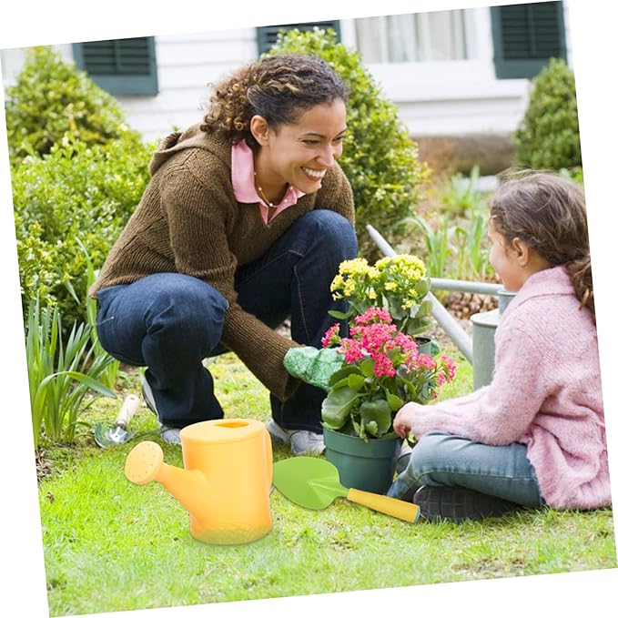 HANABASS Children's Mini Garden Tool Set 5-Piece Loosening Shovel Rake Watering Can Perfect for Planting and Bonsai