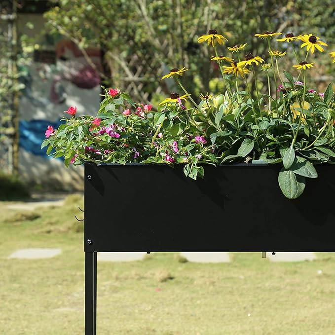 MIXC Metal Raised Garden Bed Outdoors with Legs Elevated Planter Boxes Raised for Gardening Large Planter Box for Vegetable Flower Herb