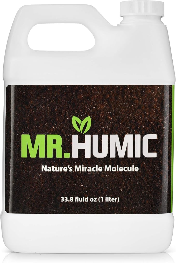 Organic Humic Acid Plant Amendment Natural Humic Soil and Hydroponic Nutrient Enhancer - Lawn and Garden Growth Plant Health (1 Liter)