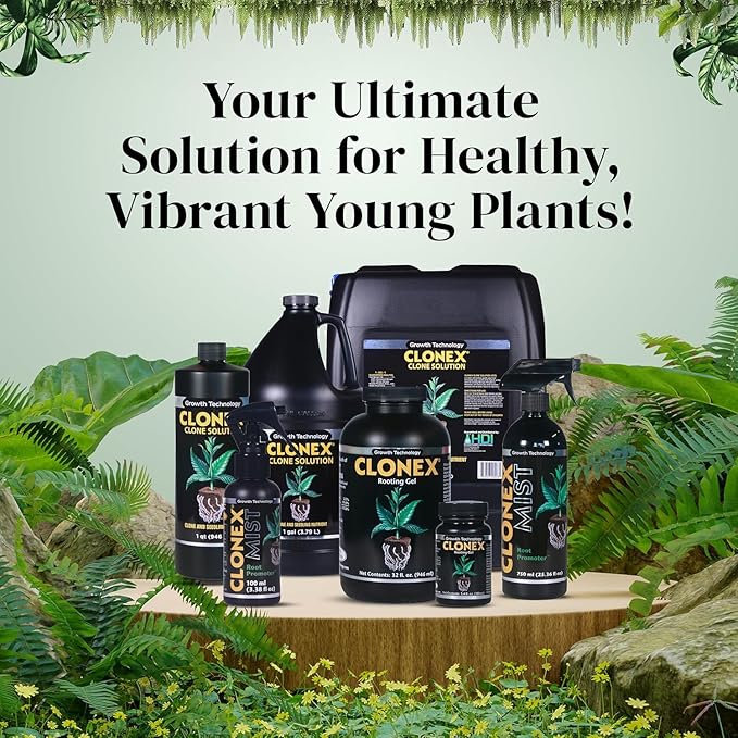 Clonex Clone Solution Professional-Grade Nutrient Formula for Seedlings Cuttings and General Use. Feeds Young Plants Helps Promote Growth &amp Rapid Root Development - 1 Quart
