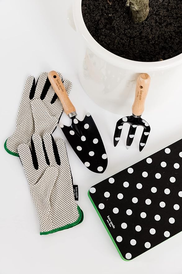 Kate Spade New York 2 Piece Gardening Hand Tools Cute Garden Tool Set Includes Hand Rake and Trowel for Mother's Day Gifting Picture Dot