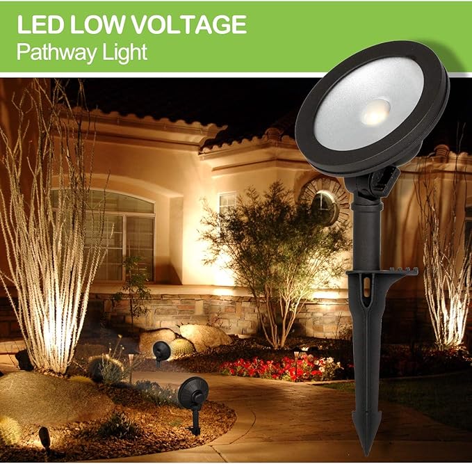 hykolity Low Voltage LED Landscape Wall Wash Light 7.4W 430LM 12V-24V Wired Outdoor LED Spotlight 50 Watt Equivalent Landscaping Lights for Tree Building Die-cast Aluminum 4 Pack