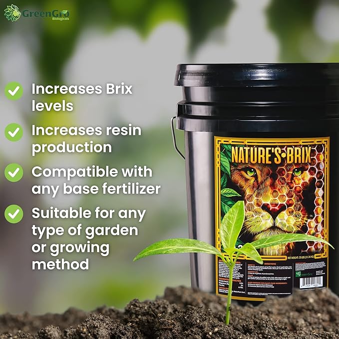 GreenGro Nature’s Brix 0-0-2 Premium Plant Microbe Food for All Gardening Methods Increases Brix Levels and Resin Production (5 lb)