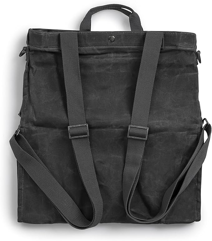 Barebones Harvesting and Gathering Bag - Foraging Harvest and Fruit Picking Bag with Convertible Straps - Water-Resistant Waxed Canvas Gardening Tool(Slate Gray)