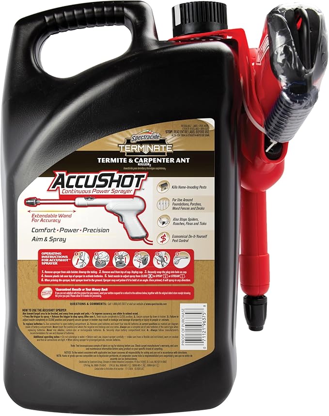 Spectracide Terminate Termite And Carpenter Ant Killer 1.33 Gallons Includes AccuShot Sprayer Light Yellow/Water White