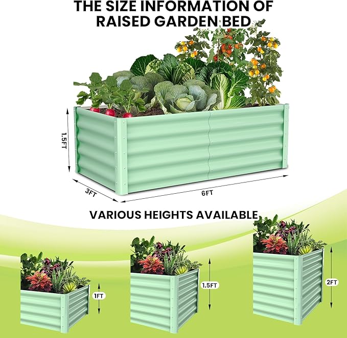 Elevated Metal Garden Bed Outdoor Raised Planter Box for Vegetables Flowers and Plants Rectangular Design for Backyard Gardening