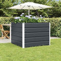 Outdoor Metal Raised Garden Bed Steel Planter Box for Gardening Vegetables Fruits Flowers Easy Assembly 39.37 x 39.37 x 29.53 in Anthracite-729