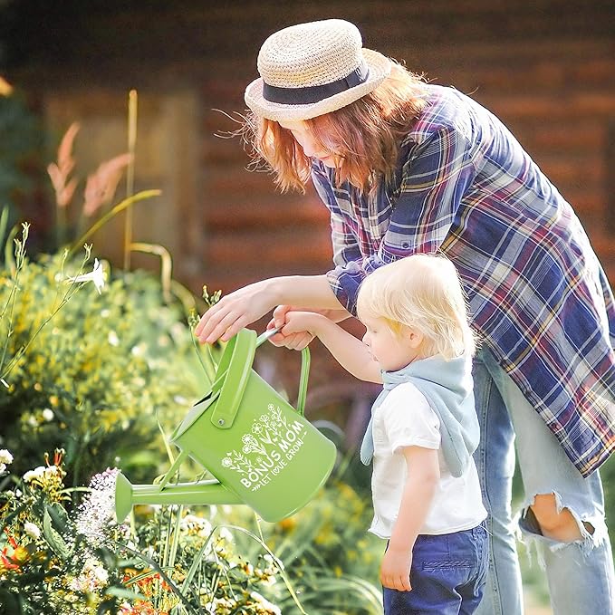 Bonus Mom Gifts Garden Kit Mothers Day Bonus Mom Gifts from Bonus Daughter Floral Gardening Tools and Durable Garden Tools Organizer Tote Gardening Set for Women on Birthday Plant Lover Present