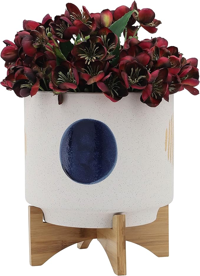 10 Funky Planter W Stand White