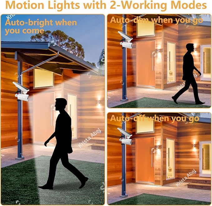 Solar Motion Sensor Outdoor Light with Portable Tripod - 1400LM Aluminum Security Floodlight for Outside Camping Dark Driveways &amp Backyard Anti-Theft - IP66 Extreme Weather Ready (No Wiring)
