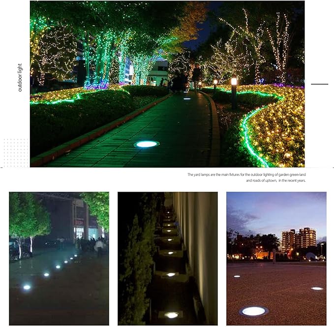 Outdoor LED Underground Light Low Voltage AC24V Spotlight Anti-Rust Aluminum Recessed Landscape Light for Pools Ponds and Rivers