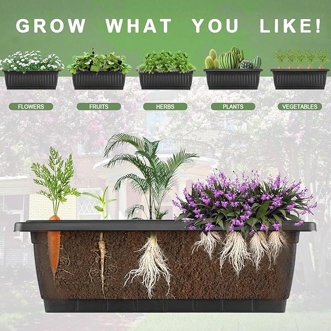 Homdox 2 Pack Vertical Garden Bed 5 Tiers Vertical Raised Garden Planter 23 * 26 * 45Inch Outdoor Garden Raised Bed with 4 Hooks Vegetable Flower Planter Raised Stand for Garden Patio Yard Black