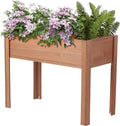 48x20x31 Inch Wooden Raised Garden Bed with Legs Raised Planter Box Elevated Garden Beds Outdoor Raised Flower Bed for Patio Deck Balcony Coffee