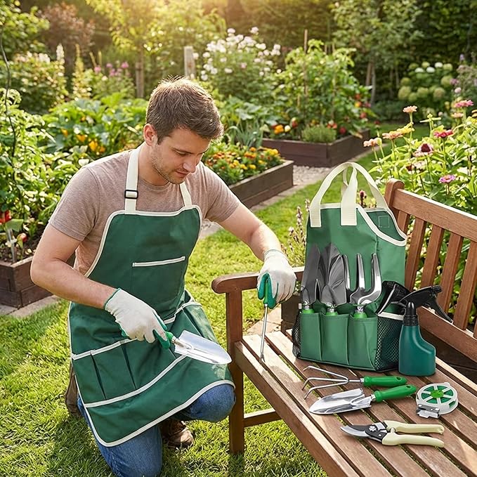 11-Piece Gardening Tool Set Heavy Duty Stainless Steel Garden Tool Set with Handbag Gardening Hand Tools for Adults and Kids
