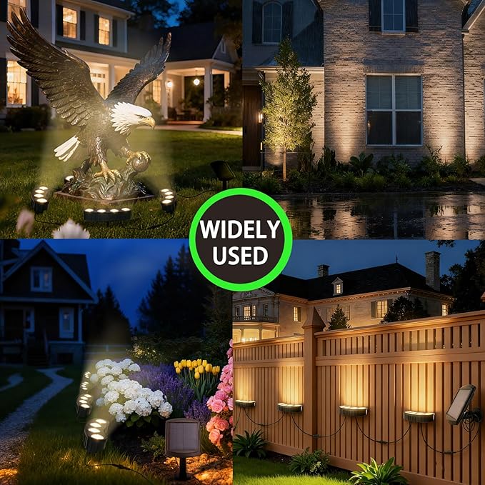 Solar Tree Lights Outdoor Palm Tree Ring Lights with 3-in-1 Tie/Stake/Hang Installation 50LM Warm White LED Tree Uplighting 2000mAh Battery IP65 Waterproof Solar Tree Spotlights for Yard Garden