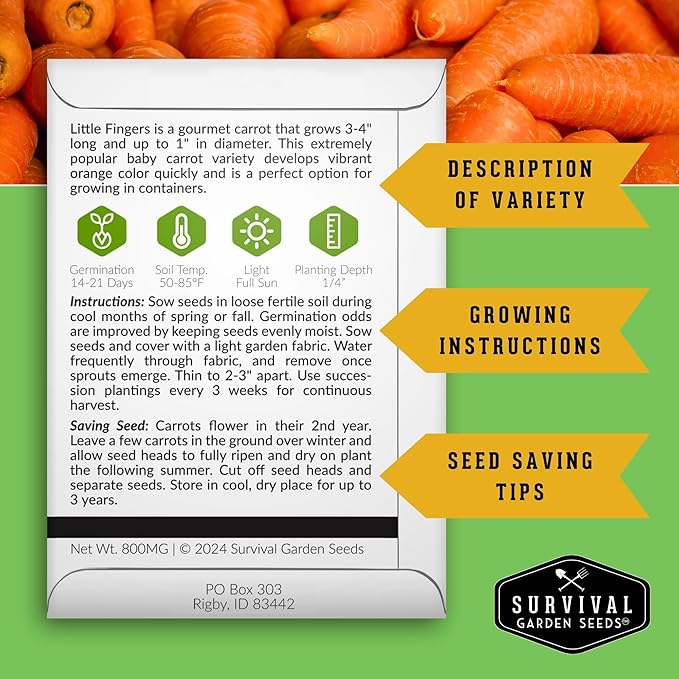 Home Garden Vegetable Seeds 30 Variety Pack – Heirloom Seed Vault Kit for Planting Non-GMO Vegetables Herbs Fruit – Emergency Preparedness Survival Food Grow Kit – Survival Garden Seeds (18500+)