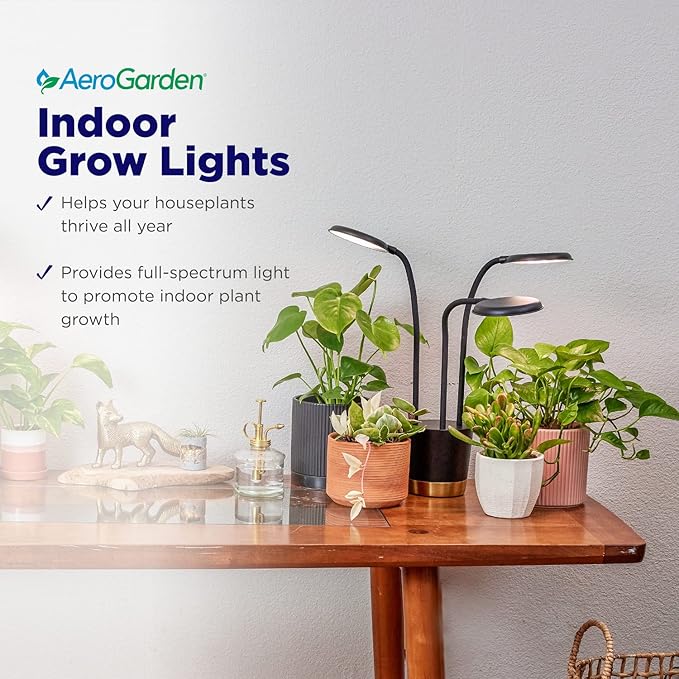 AeroGarden Trio Grow Light for Indoor Plants Grow Live Plants Anywhere in The Home Adjustable Light Modes Black