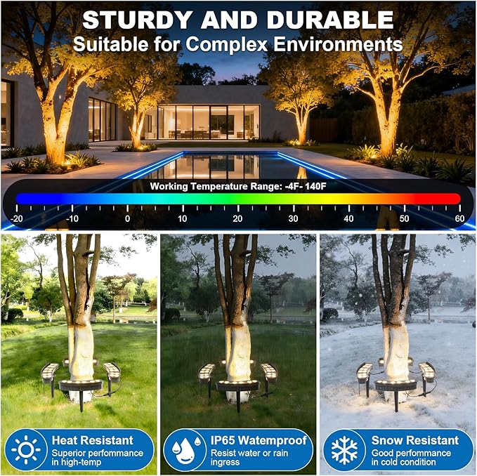 Solar Palm Tree Lights Outdoor 14400mAh Tree Solar lamp Landscape Light 3000K IP65 Waterproof Supports Remote Control Timer and dimming Suitable for Palm Tree Lights Yard Garden