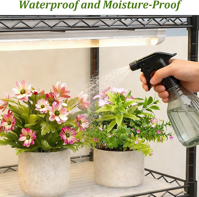 Plant Shelf with Grow Light DIY 6-Tier Plant Stand with Grow Light Adjustable Rack and Wheels 8 Pack 24 192W T8 Full Spectrum Grow Lamp for Indoor Plants Seed Starting Vegetable 29x13.5x73.5