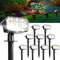 GIGALUMI Solar Spot Lights Outdoor Waterproof 10 Pack Cool White IP65 63 LED 3 Lighting Modes Spotlights for Pathway GardenYard House Garage
