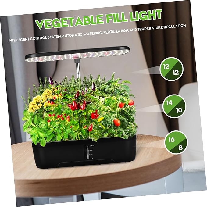 HEMOTON 1Set Indoor Hydroponic Gardening System Kit with LED Grow Light Space Saving Design for Easy Plant Germination Complete Indoor Plant Growing for Spaces