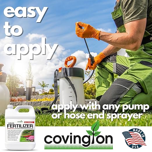 Covington 30-0-0 NPK Liquid Fertilizer (32oz) – High Nitrogen Low Salt Lawn Fertilizer Concentrate – All Purpose Liquid Formula for Lawns Plants Vegetable Gardens for Any Turf &amp foliar Applicat