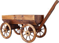 Wood Wagon Flower Planter Pot Stand WWheels Home GOutdoor Decor