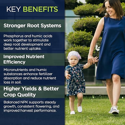 Supply Solutions | 17-18-18 HumiSync Plant Food Powder | Balanced NPK Fertilizer with Humic Acid for Lawn Garden Vegetables Flowers Trees &amp Shrubs - All Purpose Garden Fertilizer (10 Pounds)