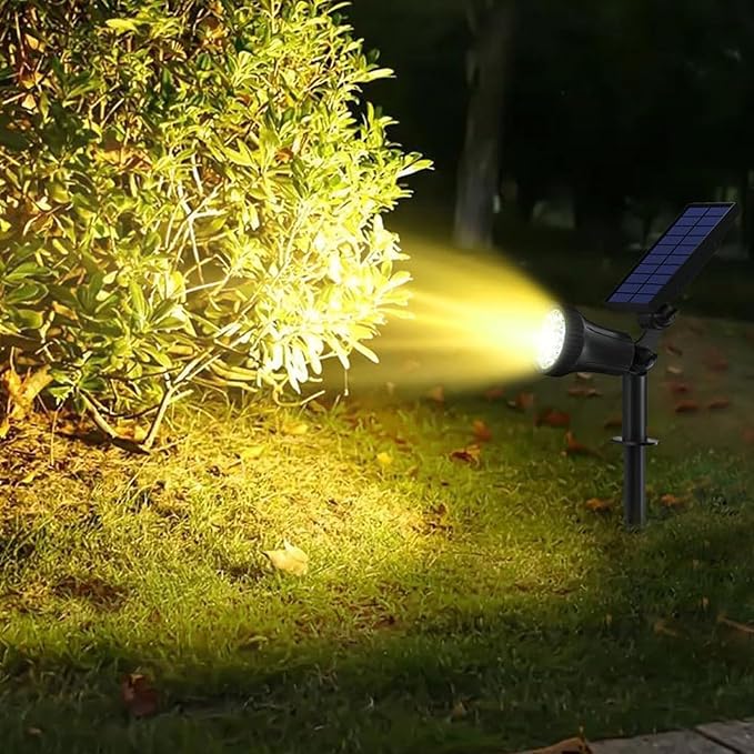 WhiteOutdoor Solar Spotlight 30 LEDs Solar Lights Auto On/Off with 3 Modes IP65 Waterproof Landscape Lighting Garden2Pack