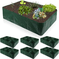 Gerrii 6 Pack 35 Gallon Fabric Raised Garden Beds Rectangle Garden Planting Bed with 6 Divided Grids Drainage Holes 4 Pcs Warehouse Gloves for Vegetables Flowers Tomatoes Herb(Polypropylene Cotton)