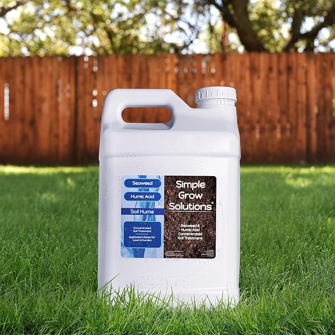 Super Seaweed Humic Fulvic Acid Blend- Liquid Carbon - Soil Hume - Simple Grow Solutions- Natural Lawn &amp Garden Concentrated Treatment- Increase Nutrient Uptake (2.5 Gallons)