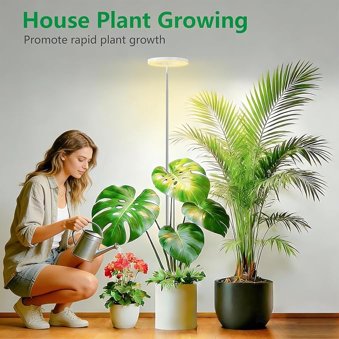 2 Packs Plant Grow LightGrow Lights for Indoor Plants80 LEDs Full Spectrum Plant Lights for Indoor Growing with 6/12/16H Timer-W2