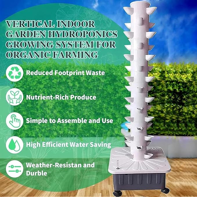 AMNOOL 45-Hole hydroponic Tower hydroponic Planting System hydroponic Planting kit hydroponic Planting System hydroponic Vertical Planting System