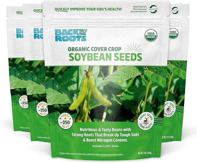 Back to The Roots 100% Organic Soybean Cover Crop Seeds Covers ~1000 sq. ft.
