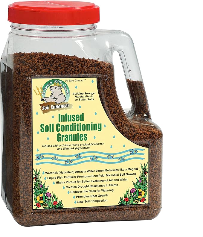 Just Scentsational TP-5C Trident's Pride Organic Liquid Fish Infused Hydroponic Soil Conditioning Granules in Shaker Jug 5 lbs
