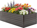 8x4x2 ft Tall Galvanized Raised Garden Bed Kit Large Metal Planter Box with Support Rods Safety Rubber Edge &amp Gloves Outdoor Raised Garden Bed for Vegetables Flowers &amp Herbs