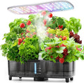 Kingsyard Smart Hydroponics LED 48W Indoor Garden Grow System Visible 5L Tank Quiet Pump Auto Timer Kit 15 Pods Herb Seed Starter for Veggies &amp Salad Greens Plants