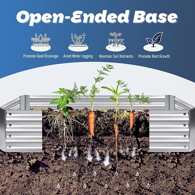 Galvanized Raised Garden Bed with Cover 6 x 3.1 x 3FT 3-in-1 Raised Planter Box Kit with Small Greenhouse for Outdoors Open-Ended Base Raised Garden Bed with Greenhouse for Herb Succulent