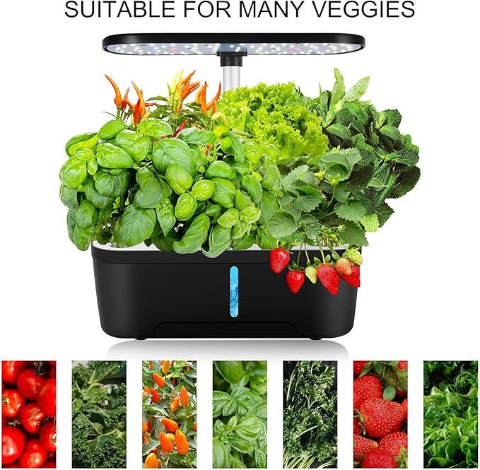 Hydroponic Planting System Led Grow Light Automatic Timer Adjustable Light Pole Indoor Herb Garden