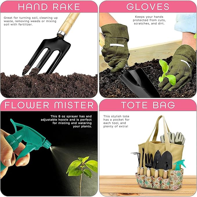 Tool Set for Gardening | Outdoor Planting AccessoriesGarden Plant Tools - for Gardeners Beginners Mom Grandpa Grandma Men Women Family Friends