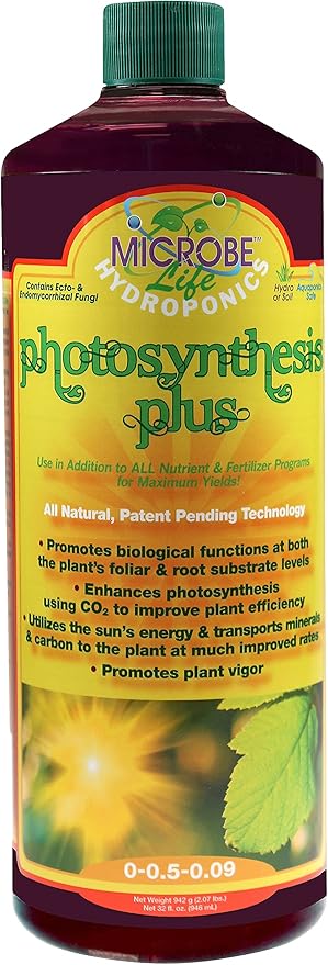 Microbe Life Hydroponics Premium Photosynthesis Plus to Grow Fruits Vegetables and Herbs The Best Professional Big Bud Grow Use with Any Feeding Systems Including Hydroponics or Soil 32 Ounces
