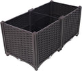 Deep Raised Garden Bed Plastic Planter Boxes for Vegetables Flowers and SucculentsSelf-Watering Planter Box Raised Bed to Grow Flowers &amp Vegetables 31.5 L X 15.7 D X 14.7 H