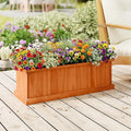 S AFSTAR Wooden Raised Garden Bed with Drainage Holes &amp Liner Solid Fir Wood Planter Box for Flower Vegetable Herb Outdoor Indoor Gardening Kit for Balcony Patio Backyard (28 x 10 x 10)