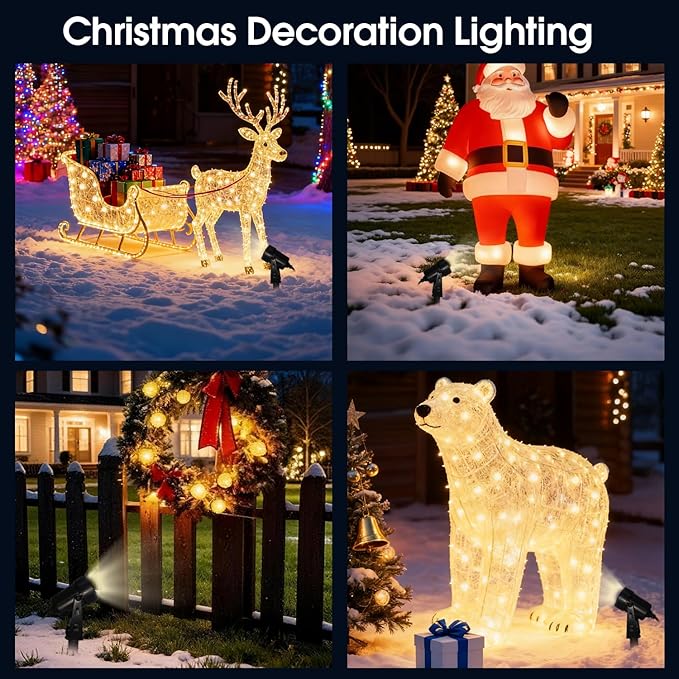 Outdoor Landscape Lighting Outdoor Spot Lights with Transformer for Yard Plant Lawn Tree Flags House Garden Fence Use IP65 Waterproof &amp Connectable- 3 Pack (3)