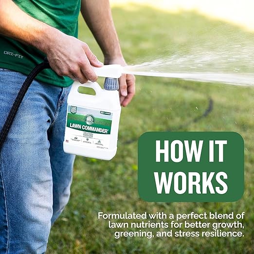 Turf Titan 360 4 Step Lawn Care Bundle: Lawn Fertilizer Lawn Aerator Soil Conditioner &amp Drought Protection Each with Hose End Sprayer - Ultimate Kit for Year-Round Turf Grass Vitality Refill