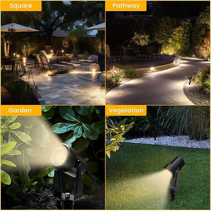 Svater 4 Pack Landscape Lighting + ST38 50 FT Patio String Lights