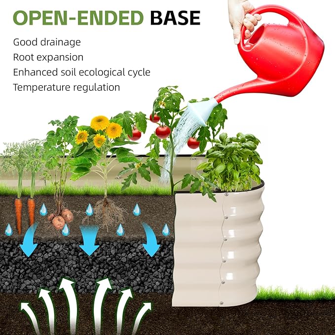 GoCampDriect 6IN1 Raised Garden Bed - 8x3x1.4ft Galvanized Raised Garden Boxes Outdoor Corrosion Resistant | Variable Shape 9x2x1.4ft Metal Raised Garden Beds for Planting Vegetable FruitsFlower