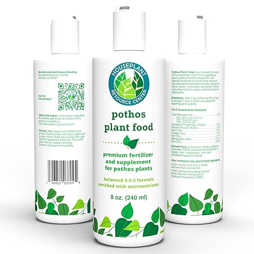 Pothos Fertilizer – Liquid Plant Food for Strong Roots Healthy Growth &amp Lush Foliage – 3-3-3 NPK Formula with Sea Kelp Humic &amp Fulvic Acid – Essential Nutrients for Neon Pothos or Devil’s Iv