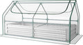 Miory Raised Garden Bed with Greenhouse Cover 5.8x2.8x1ft Galvanized Steel Planter Large Dual Zippered Screen Windows Open Base for Growing Vegetables